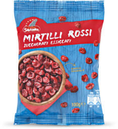 Mirtilli rossi zuccherati essiccati