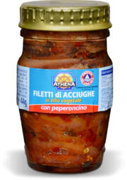 Filetti di acciughe in olio vegetale con peperoncino
