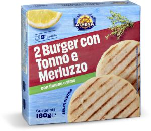 Burger con tonno e merluzzo surgelati 2 pezzi