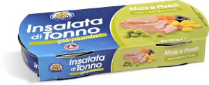 Insalata di tonno con mais e piselli