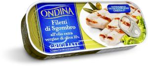 Filetti di sgombro  all'olio extra vergine di oliva 10% grigliati