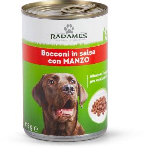 Bocconi in salsa con manzo per cani