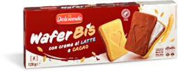 Biscotti Wafer Bis con crema al latte e cacao