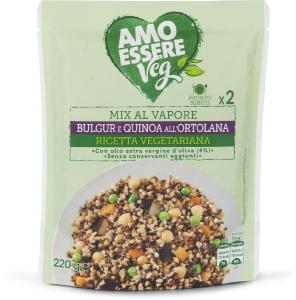 Mix al vapore di bulgur e quinoa all'ortolana