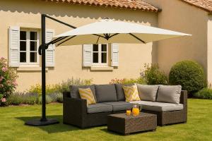 Ombrellone girevole rettangolare a braccio