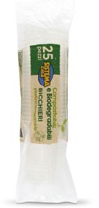 Bicchieri compostabili e biodegradabili 25 pezzi