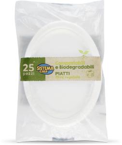 Piatti ovali in fibra vegetale 25 pezzi