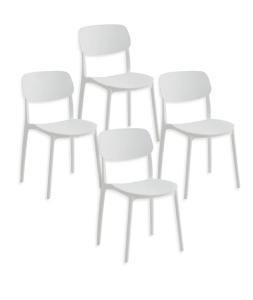 Set 4 sedie in plastica - bianco