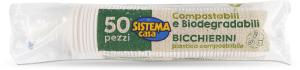 Bicchierini in plastica compostabile 50 pezzi 80cc