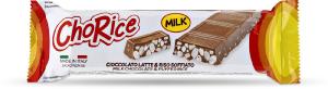 Barretta con cioccolato al latte e riso soffiato
