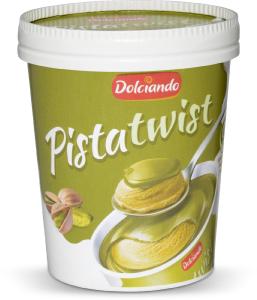 Gelato al pistacchio con crema spalmabile al pistacchio