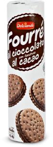 Biscotti fourrè al cioccolato con farcitura al cacao