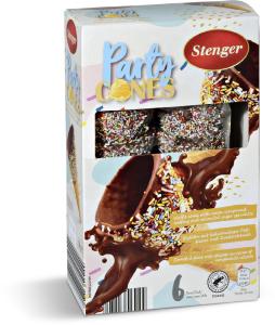 Coni in cialda per gelato decorati con zuccherini colorati 6 pezzi