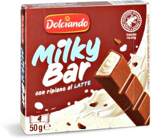 Barrette di cioccolato al latte con ripieno al latte