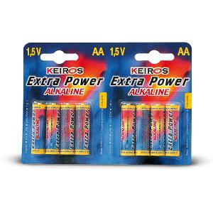 Pile stilo keiros extra power alkaline AA 1,5 V 8 pezzi