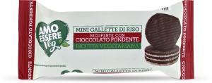 Mini gallette di riso ricoperte con cioccolato fondente