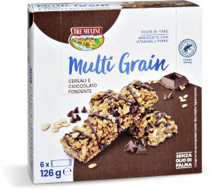 Barrette Multi Grain ai cereali e cioccolato fondente