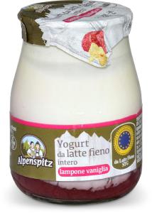 Yogurt da latte fieno intero lampone e vaniglia
