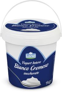 Yogurt intero bianco cremoso zuccherato