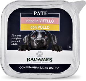 Paté ricco in vitello con pollo per cani