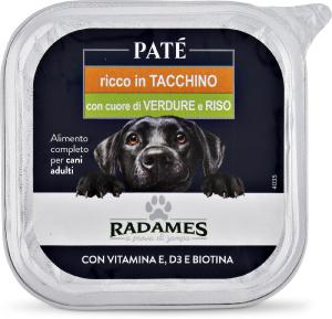 Patè ricco in tacchino con cuore di verdure e riso per cani