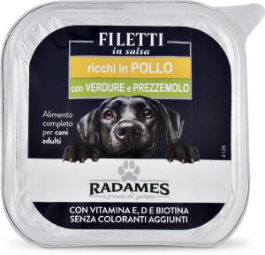 Filetti in salsa ricchi in pollo con verdure e prezzemolo per cani