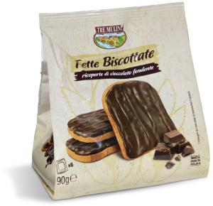 Fette biscottate ricoperte di cioccolato fondente