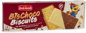 Biscotti con tavoletta di cioccolato al latte e cioccolato bianco "Bis Choco"
