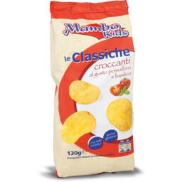 Patatine classiche croccanti al gusto pomodoro e basilico