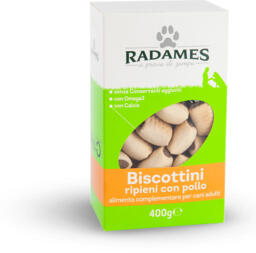Biscottini ripieni con pollo per cani