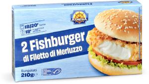 Fishburger di filetto di merluzzo surgelato 2 pezzi