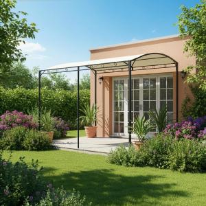GAZEBO PERGOLA ACCIAO E POLIESTERE