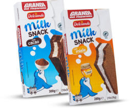 Snack al latte con cacao / miele